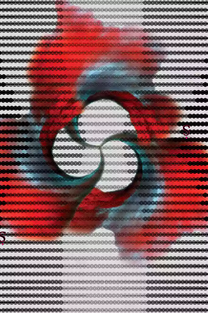 Vortex print textile inspired by Futurism and mechanical movement, now minted as a digital NFT on Ethereum.